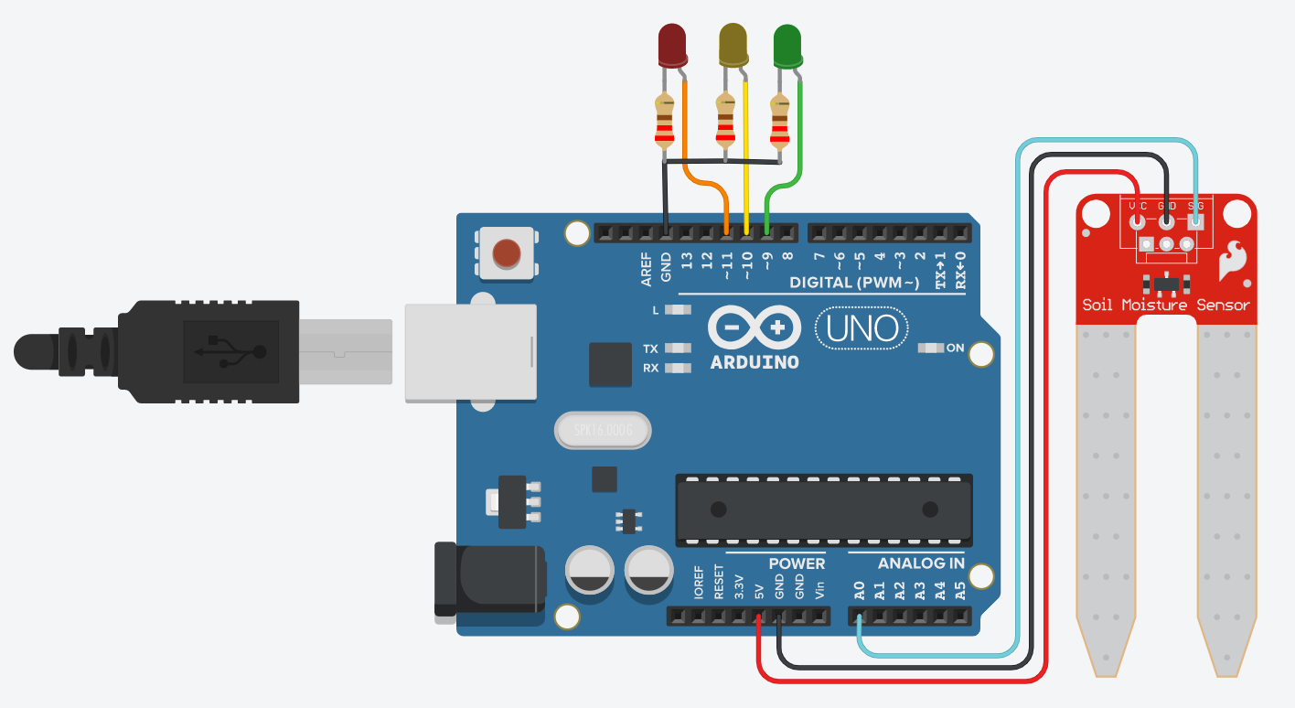 Arduino Soil Moisture Sensor Circuit